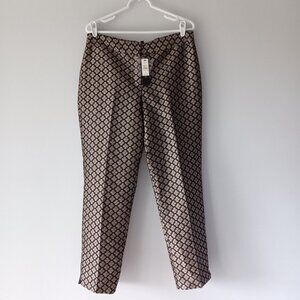 Talbots Signature Fit Trousers Lined 10" Rise Size 10 Black Red Pattern Gift